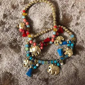 Matching Elephant Charm Bracelets